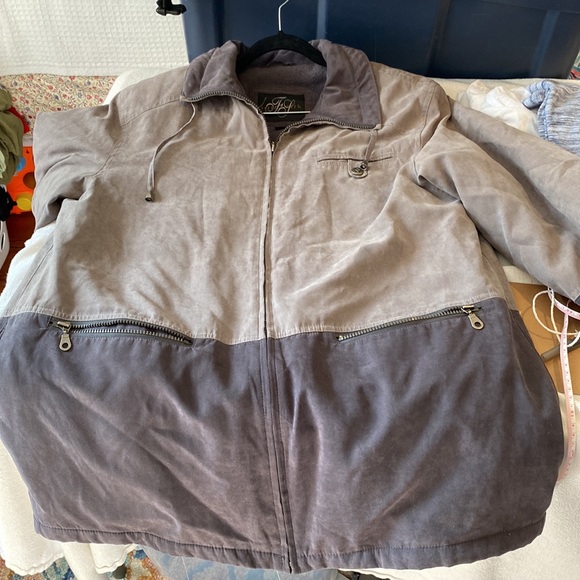 Fleet Street two tone grey zip jacket size great condition - Picture 5 of 6